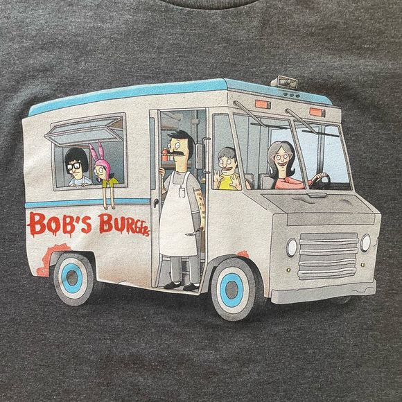 Bobs Burgers Food Truck Ripple Junction Short Sleeve T-Shirt Gray Small - Picture 2 of 4